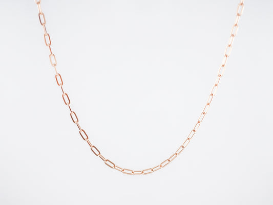Necklace Modern Flat Oval Link in 18k Rose Gold