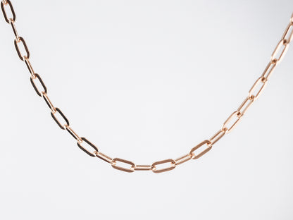 Necklace Modern Flat Oval Link in 18k Rose Gold