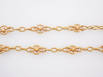 Antique Chain Necklace Art Nouveau in 14k Yellow Gold