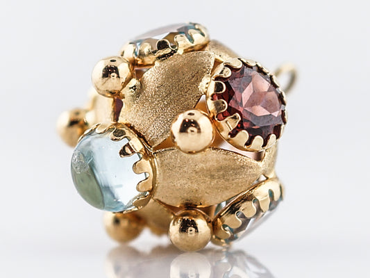 Pendant Charm Gold Modern 1.50 Oval & Round Cut Aquamarine in 18k Yellow Gold