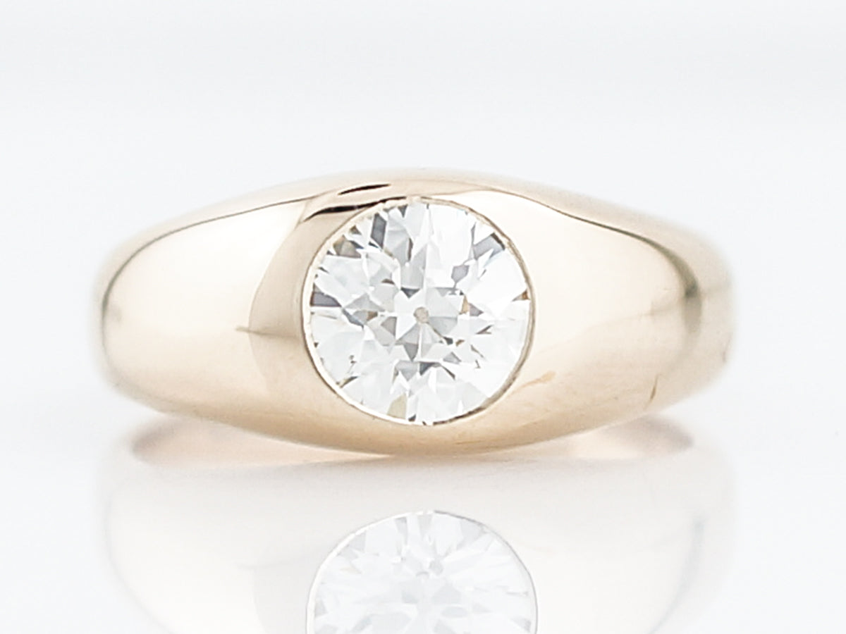 Victorian Solitaire Diamond Engagement Ring in 18k