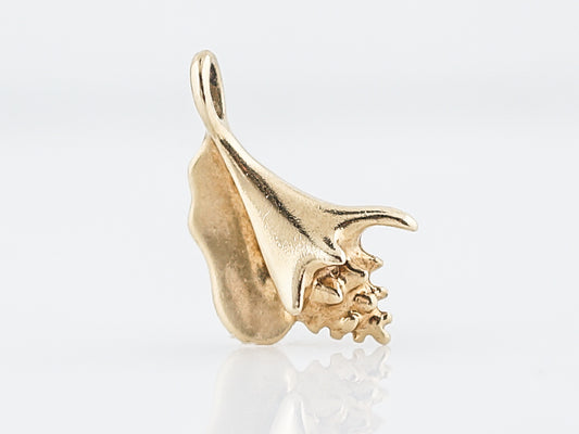 Pendant Charm Sea Shell Modern in 14k Yellow Gold