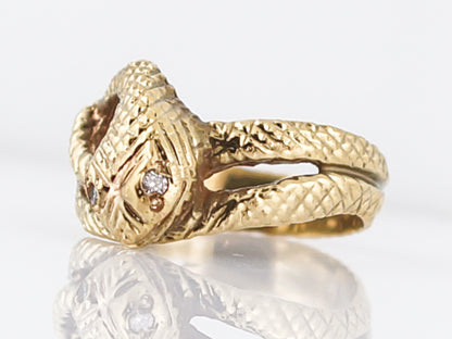 Right Hand Ring Modern .03 Single Cut Diamonds in 14k Yellow Gold