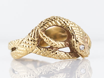 Right Hand Ring Modern .03 Single Cut Diamonds in 14k Yellow Gold