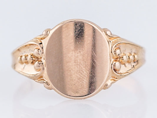 Antique Signet Ring Victorian in 14k Rose Gold