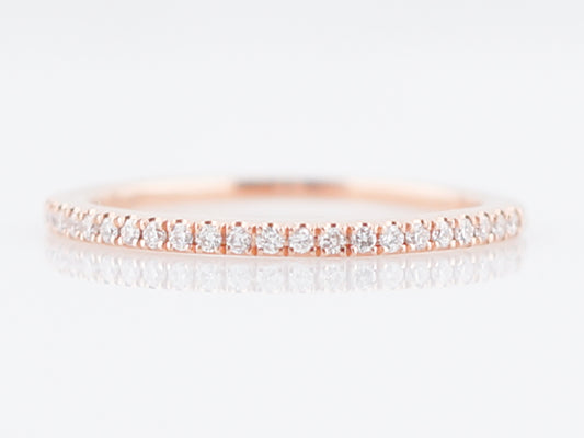 Wedding Band Modern .23 Round Brilliant Cut Diamonds in 14k Rose Gold