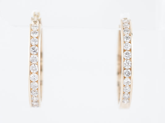 Earrings Modern 2.5 Round Brilliant Cut Diamonds in 14k Yellow Gold