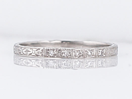 Antique Wedding Band Art Deco .09 Single Cut Diamonds in Platinum