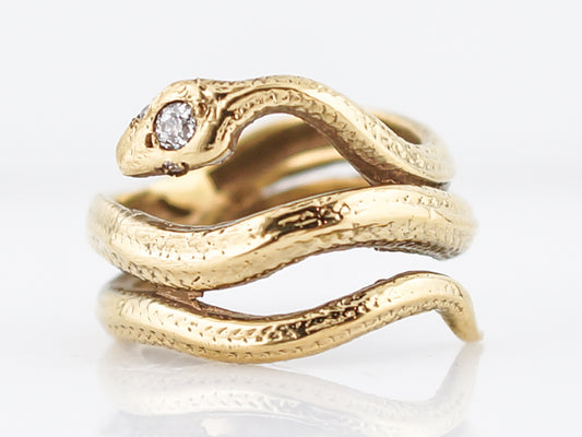 Right Hand Ring Modern .07 Old European Cut Diamond in 14k Yellow Gold