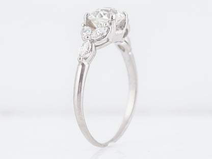 Art Deco 1 Carat European Diamond Floral Engagement Ring