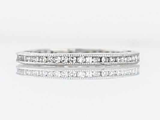 Wedding Eternity Band Modern .47 Single Cut Diamonds in Platinum