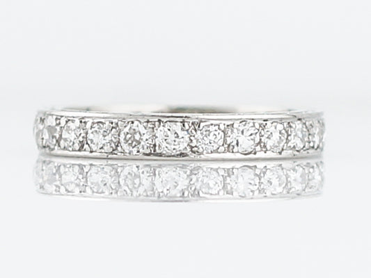 Eternity Wedding Band Modern .80 Old European & Single Cut Diamonds in Platinum