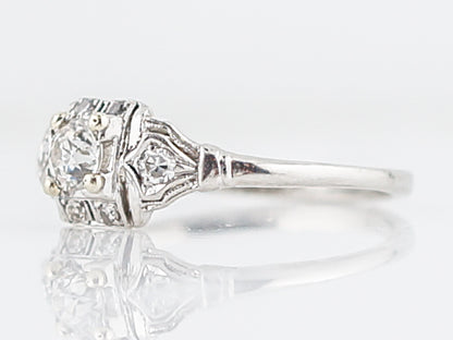 Petit Old European Cut Diamond Engagement Ring in Platinum