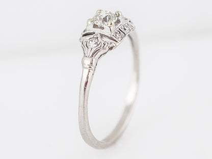 Petit Old European Cut Diamond Engagement Ring in Platinum