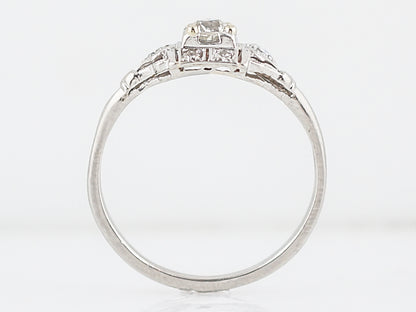 Petit Old European Cut Diamond Engagement Ring in Platinum