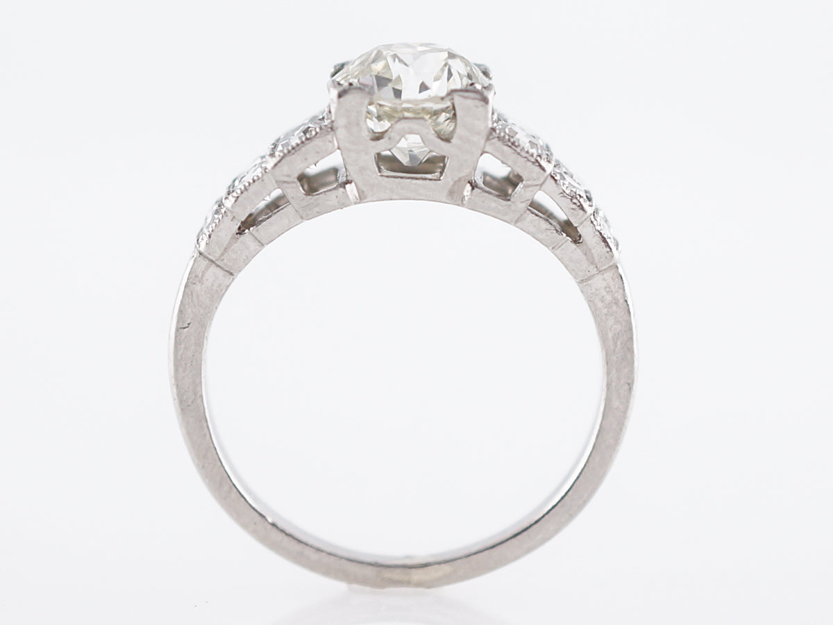 GIA 1.25 Carat Old European Cut Antique Engagement Ring