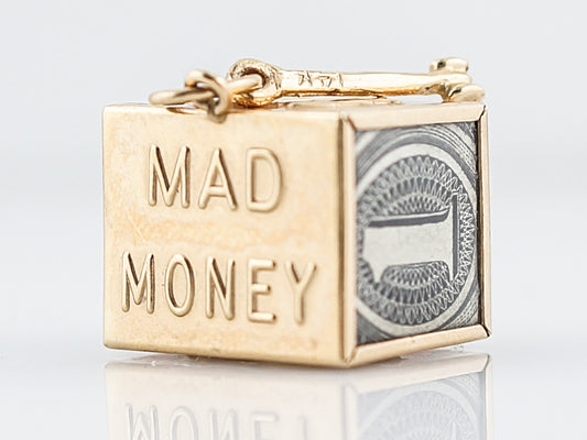 Vintage Pendant Charm Mad Money Mid Century in 14k Yellow Gold