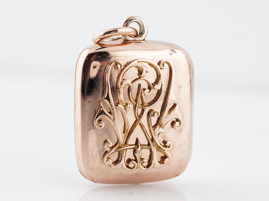 Antique Pendant Charm Locket Victorian in 14k Rose Gold