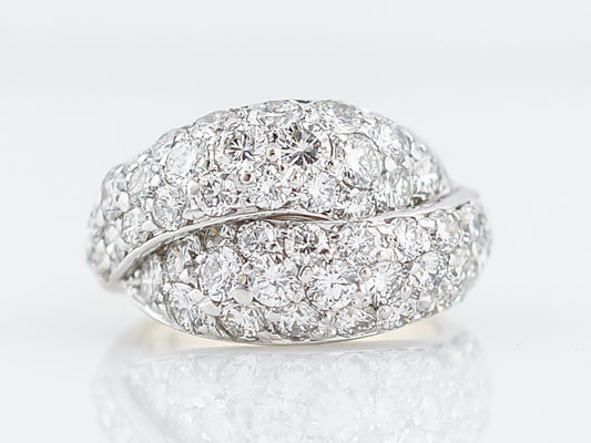 Right Hand Ring Modern 3.84 Round Brilliant Cut Diamonds in 14k Yellow Gold