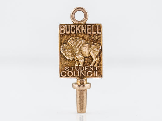 Vintage Pendant Charm Gold Key Mid Century in 14k Yellow Gold