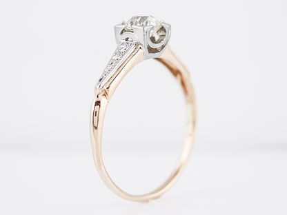 1940's Retro Old European Cut Diamond Engagement Ring 14k