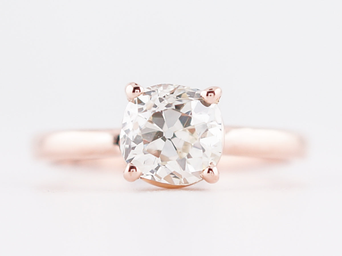 Rose Gold Engagement Ring 1 Carat Euro Diamond