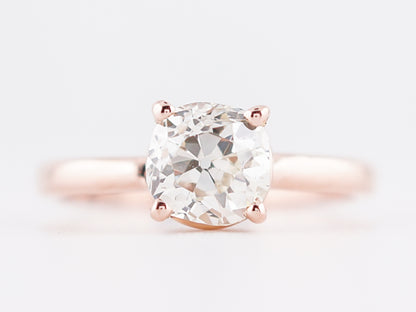 Rose Gold Engagement Ring 1 Carat Euro Diamond