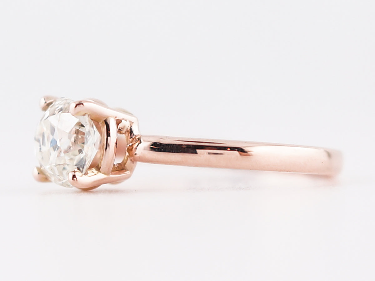 Rose Gold Engagement Ring 1 Carat Euro Diamond