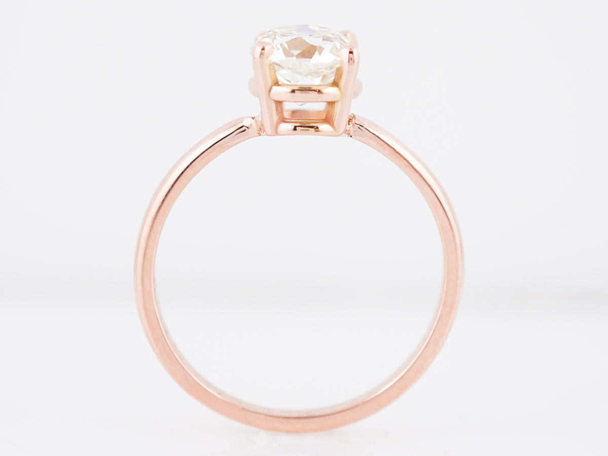 Rose Gold Engagement Ring 1 Carat Euro Diamond