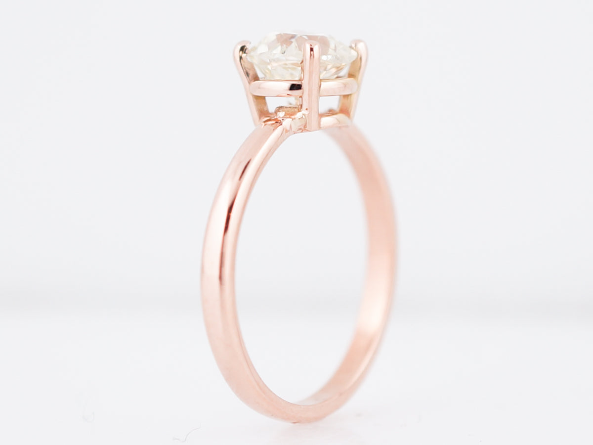 Rose Gold Engagement Ring 1 Carat Euro Diamond