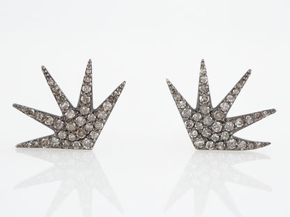 Earrings Modern .66 Single Cut Diamonds in Sterling Silver