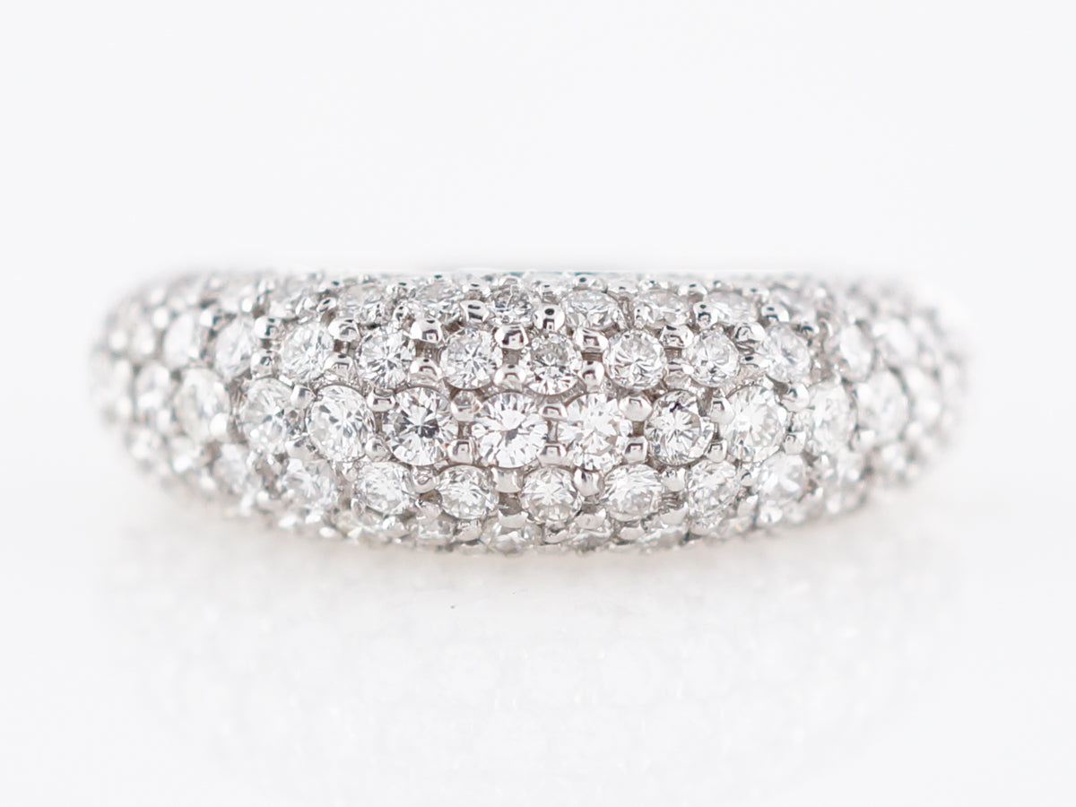 Modern Right Hand Pave Diamond Ring in 18k White Gold - Filigree Jewelers