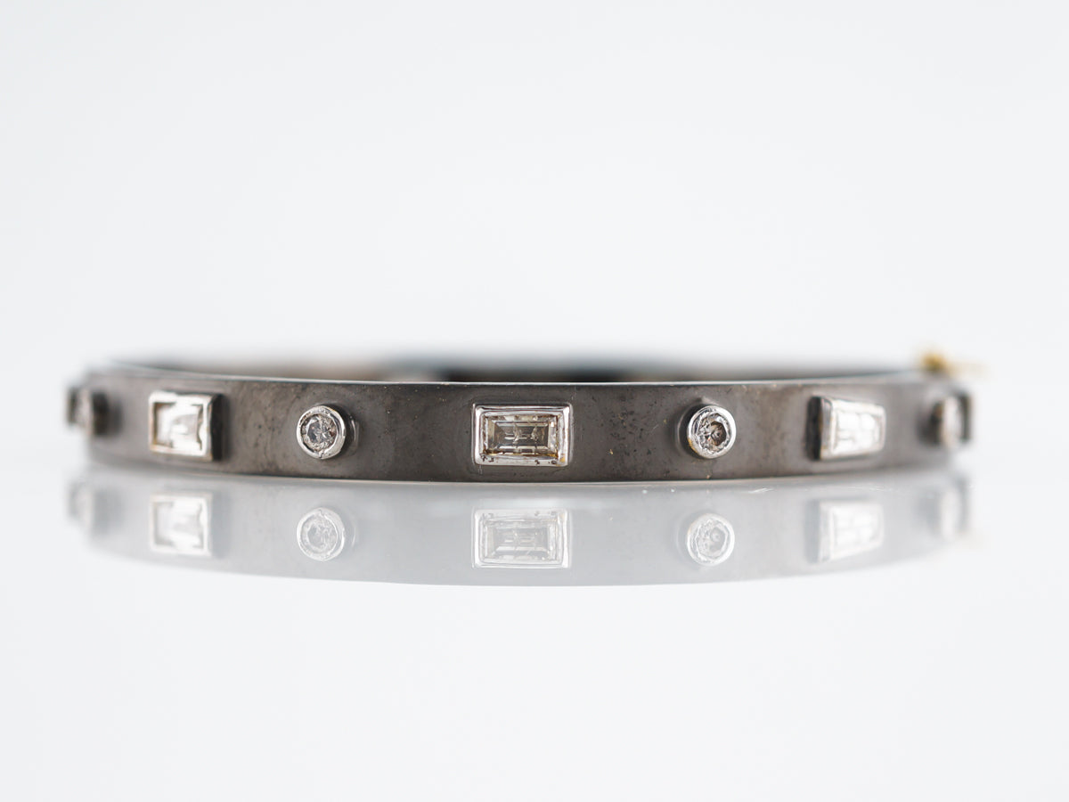 Bracelet Modern 1.94 Round Brilliant, Tapered & Straight Baguette Cut Diamonds in Sterling Silver