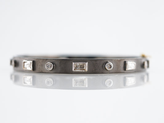 Bracelet Modern 1.94 Round Brilliant, Tapered & Straight Baguette Cut Diamonds in Sterling Silver