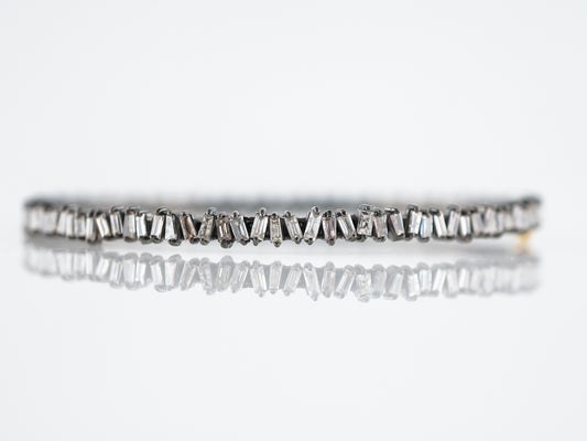 Bracelet Modern 3.18 Tapered Baguette Cut Diamonds in Sterling Silver