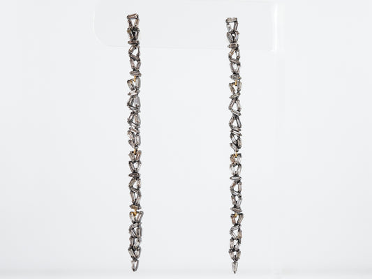 Earrings Modern 1.38 Tapered Baguette Cut Diamonds in Sterling Silver