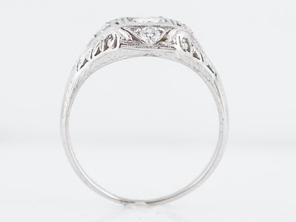 Detailed Filigree Vintage Art Deco .30 Diamond Ring