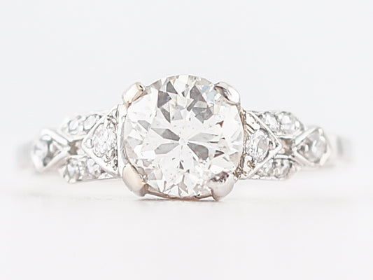 Vintage Art Deco 1.16 Carat European Cut Diamond Ring