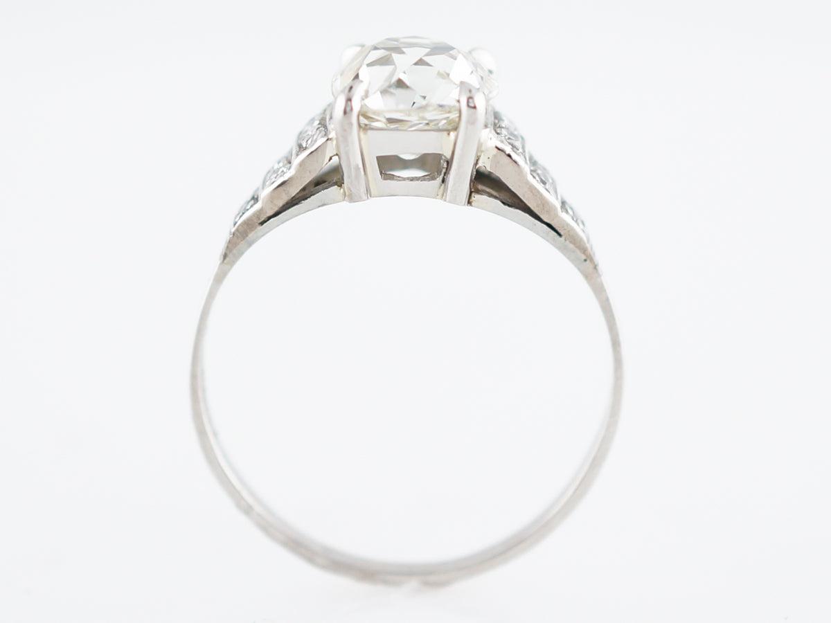 Antique Engagement Ring Art Deco 1.48 Cushion Cut Diamond in Platinum (Copy)