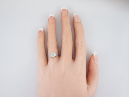 Stunning 1.50 Carat Cushion Diamond Art Deco Engagement Ring