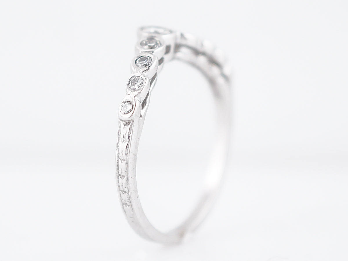 Wedding Band Modern .32 Round Brilliant Cut Diamonds in Platinum