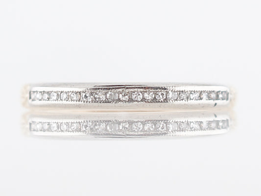 Vintage Wedding Band Retro .10 Single Cut Diamonds in 14k Yellow & White Gold