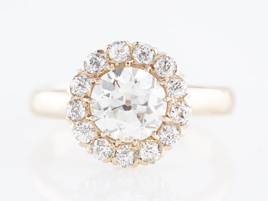 1 Carat Victorian Diamond Halo Engagement Ring