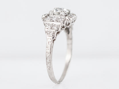 1920's Art Deco Step Style Engagement Ring in Platinum