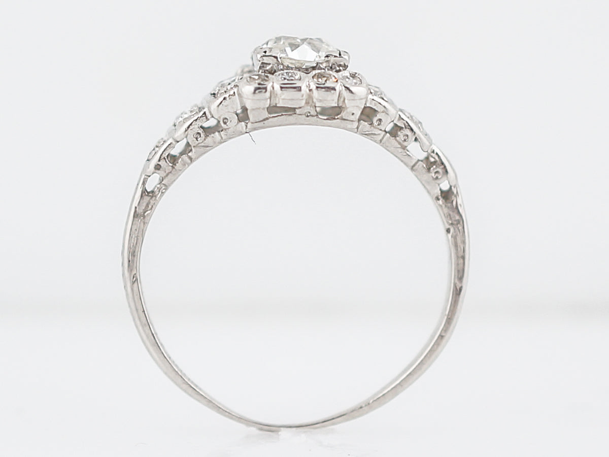 1920's Art Deco Step Style Engagement Ring in Platinum