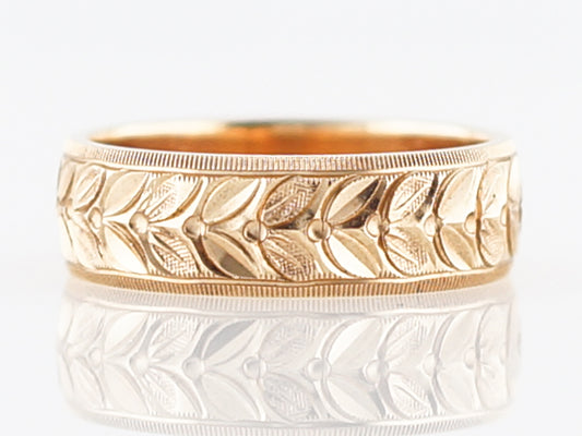 Vintage Wedding Band Retro in 14k Yellow Gold