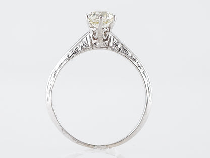 Antique Engagement Ring Art Deco .65 Old Mine Cut Diamond in 14k White Gold