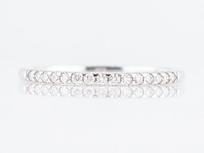 Wedding Band Modern .15 Round Brilliant Cut Diamonds in 14k White Gold