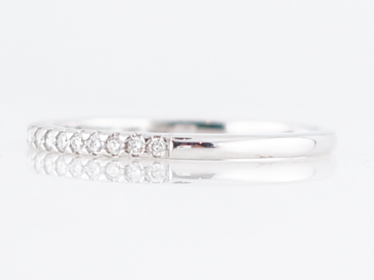 Wedding Band Modern .15 Round Brilliant Cut Diamonds in 14k White Gold