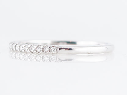 Wedding Band Modern .15 Round Brilliant Cut Diamonds in 14k White Gold